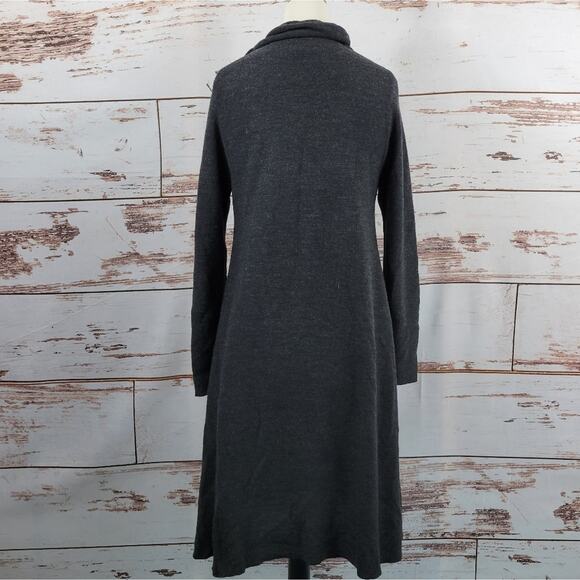 Eileen Fisher sweater dress turtleneck charcoal S Merino Wool - Picture 3 of 7